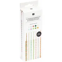 Rico Design DIY Freundschaftsarmbänder Set, Neon Mix, 10 x 8 m Stickgarn in 10 verschiedenen Farben, 100 % Baumwolle und Neon 100% Polyester