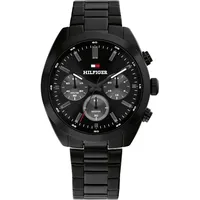 Tommy Hilfiger Chronograph Quarz Uhr für Herren mit Schwarzes
