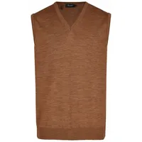 Maerz Muenchen Herren V-Pullunder braun unifarben, braun, NOS