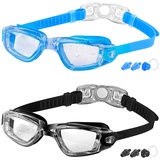 COOLOO Schwimmbrille, 2 Stück Schwimmbrille für Kinder/Junior/Erwachsene, Unisex Taucherbrille für Jungen Mädchen Herren Damen, Anti-Fog, Kein Auslaufen