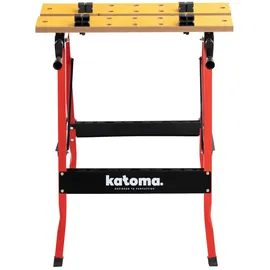 katoma Arbeitstisch Stahl/MDF klappbar 125 kg gelb/rot