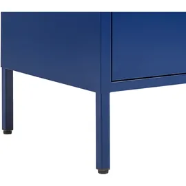 Beliani Aktenschrank Blau mit 3 Schubladen Wostock