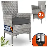 CASARIA Polyrattan Gartenstuhl 59 x 59 x 88 cm grau 2 St.