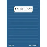 Independently published Lineatur 21 Din A4: Schreibheft Liniert Ohne Rand | 50 Blatt | Schulheft Lineatur 21 | Homeschooling und Schulanfang Heft | Blau