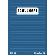 Independently published Lineatur 21 Din A4: Schreibheft Liniert Ohne Rand | 50 Blatt | Schulheft Lineatur 21 | Homeschooling und Schulanfang Heft | Blau