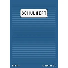 Independently published Lineatur 21 Din A4: Schreibheft Liniert Ohne Rand | 50 Blatt | Schulheft Lineatur 21 | Homeschooling und Schulanfang Heft | Blau