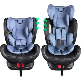 XOMAX XZ-16 Kindersitz drehbar 360° mit ISOFIX und Liegefunktion I mitwachsend I 0-36 kg, 0-12 Jahre, Gruppe 0/1/2/3 I 5-Punkt-Gurt und 3-Punkt-Gurt I Bezug abnehmbar, waschbar I ECE i-Size 129R