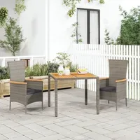 vidaXL Garten-Essgruppe 3-tlg. Grau