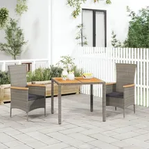 vidaXL Garten-Essgruppe 3-tlg. Grau