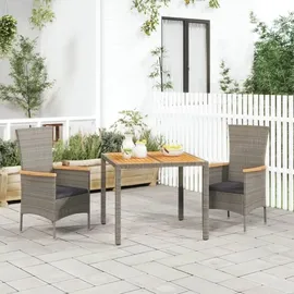 vidaXL Garten-Essgruppe 3-tlg. Grau