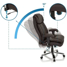 HJH Office XXL I Kunstleder Chefsessel bis 180kg belastbar, hohe Rückenlehne, Dunkelbraun