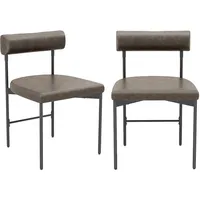 Costway Set Küchenstühle aus PVC-Leder & U-förmiger Grau