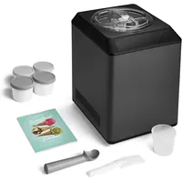 Springlane Eismaschine & Joghurtbereiter Erika 2,5 L mit selbstkühlendem Kompressor 250 W, Eiscrememaschine Edelstahl mit Kühl- und Heizfunkt... - Grau