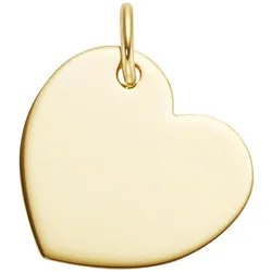Ketten-Anhänger LUIGI MERANO "Herz-Platte zum gravieren, Gold 375", gold, Schmuckanhänger, Damen, Onesize, Gelbgold 375
