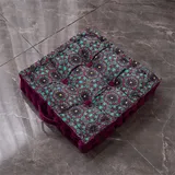 Lukery Quadratische Bodenkissen Matratzenkissen Sitzkissen Mit Griff Stuhlkissen Gepolstertes Matratzenkissen Sitzblock Für Büro Sessel Meditation Balkon Tatami Bodenkissen (40x40x9cm,lila Stil)