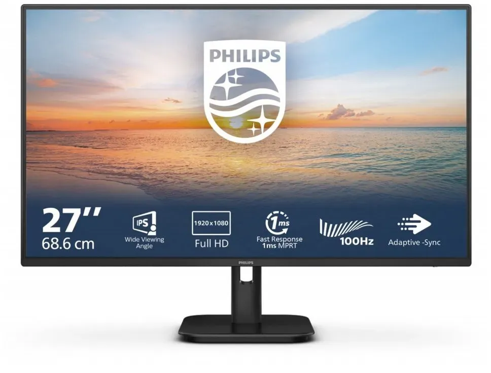 Philips Philips 27E1N1100A/00 27" TFT-Monitor mit LED-Technik. Curved-Gaming-LED-Monitor (1920 x 1080 Pixel px, Full HD, 1 ms Reaktionszeit, TFT-Monitor mit LED-Technik, Stylischer Flachbildschirm) schwarz