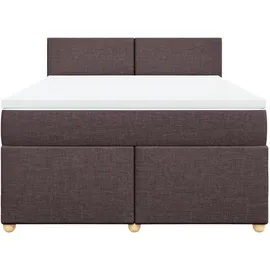 vidaXL Boxspringbett mit Matratze Dunkelbraun 140x200 cm Stoff