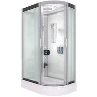 AcquaVapore D60-70M0R-EC Komplettdusche mit Tür 80 x 120 cm Weiß Sicherheitsglas ESG