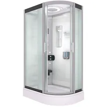 AcquaVapore D60-70M0R-EC Komplettdusche mit Tür 80 x 120 cm Weiß Sicherheitsglas ESG