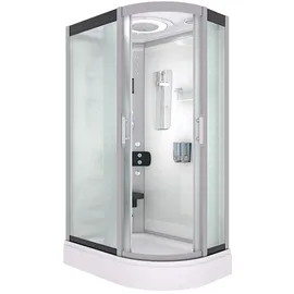 AcquaVapore D60-70M0R-EC Komplettdusche mit Tür 80 x 120 cm Weiß Sicherheitsglas ESG