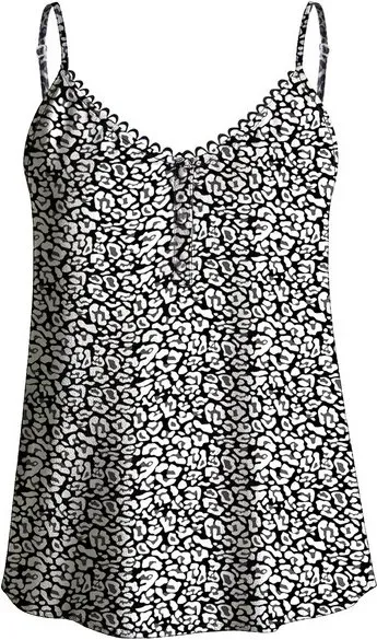 IZURIA Camisole mit Rundhalsausschnitt, weißer Leopardenprint, Größe M