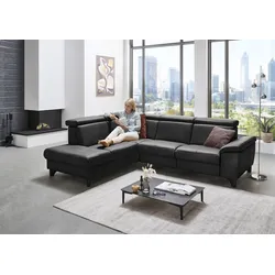 Ecksofa DIE PLANBAR "PN-EM23166 L-Form", schwarz, B:261cm H:80cm T:235cm, Sofas, optional mit Kopfteilverstellung und Stauraum