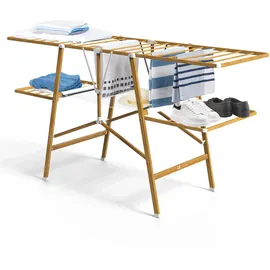 VOUNOT Wäscheständer 24 m braun