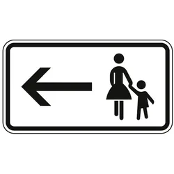 Fußgänger Gehweg gegenüber benutzen, linksweisend