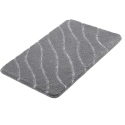 Badematte KLEINE WOLKE "Tram", grau (anthrazit), H:20mm, Polyacryl, Badematten, modernes Wellen Design, Hoch-Tief Effekt