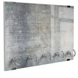 DEQORI Schlüsselbrett 'Unverputzte Zementtextur', (1 St), Schlüsselhalter Schlüssel Haken Schlüsselboard modern Schlüsselleiste grau