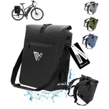 MIVELO Fahrradtasche - Rucksack wasserdicht 25L "MAGNUM" - Schwarz