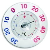 TFA Dostmann Twatcher XL analoges Fensterthermometer, leichte Montage mit Saugnapf, zweifarbiger Skala, wetterfest, L 128 x B 128 x H 27 mm