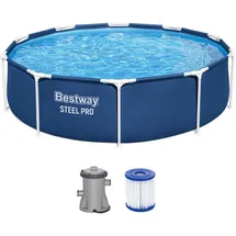 BESTWAY Steel Pro Frame Pool Set 305 x75 cm inkl. Filterpumpe