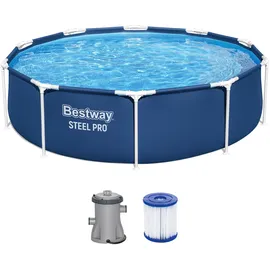 BESTWAY Steel Pro Frame Pool Set 305 x75 cm inkl. Filterpumpe