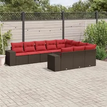 vidaXL Gartensofa-Set 10-tlg. braun