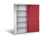 C+P CP Stahlschrank 2149-00 S10053 lichtgrau, rubinrot 160,0 x 40,0 x 195,0 cm, aufgebaut