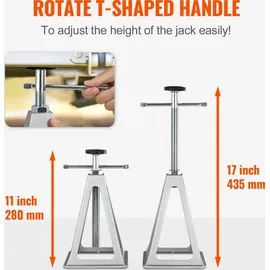 Vevor 4-TLG. Alu Stützbock Unterstellbock Wohnwagen Stapel-Wagenheber Rangierwagenheber 2,72 t Heber Ständer Autoheber 280–435 mm Wohnmobil Stützanhänger Wagenheber Wohnmobil-Stabilisierungsstützen