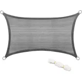 Woltu Sonnensegel Rechteck HDPE 250 x 250 x 350 cm Grau