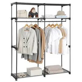 Songmics Aufbewahrungsschrank 140 x 174 x 43 cm Grau