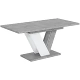 altdecor Esstisch ausziehbar, ideal als Küchentisch, Esszimmertisch - oder Wohnzimmertisch, solide Konstruktion aus Möbelplatte, 120 -160x80x75 c... - Weiß