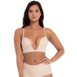 Magic Bodyfashion Bügelloser BH MAGIC BODYFASHION "V-Bra", Damen, Gr. 85, Cup D, braun (latte), Obermaterial: 82% Polyester, 18% Elasthan, unifarben, BHs, extrem tief fallender Ausschnitt und extra tiefer Rücken