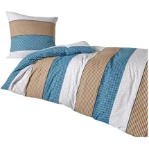 Traumschlaf Nordic Stripe Blau 240 x 220 cm + 2 x 80 x 80 cm