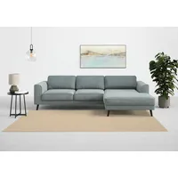 Ecksofa TRENDMANUFAKTUR "Lumber Jack, elegantes Designsofa, L-Form" Sofas Gr. B/H/T: 280cm x 85cm x 167cm, Cord, Recamiere rechts, ohne Bettfunktion-ohne Bettkasten, blau (aqua glas) wahlweise mit Bettfunktion u. Bettkasten