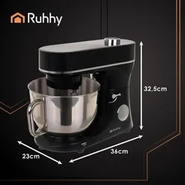 ruhhy 25726 Küchenmaschine 6,2 l, 2000 W, mit Heizfunktion, schwarz