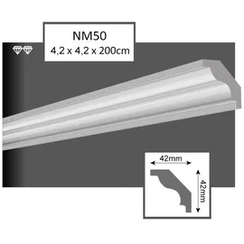 MDEKOR 100 Meter Deckenleisten Styropor XPS Stuckleisten Abschlussleiste Decke Weiss 40 x 40 mm Zierprofile Styroporleisten Deckenleisten Zierleisten Spar...