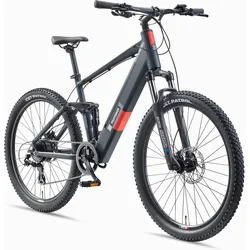 E-Bike M936 27.5 Zoll 8-Gang Pedelec Mountainbike E-MTB Elektrofahrrad Fully grau 27.5