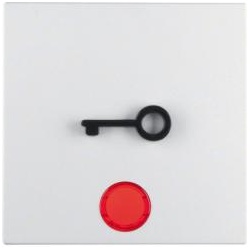 Wippe mit roter Linse und abtastbaren Symbol Tür (polarweiß, matt)