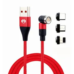 MonkeyTEC 3 in 1 Magnetisches Ladekabel mit Schnellladefunktion und Datenübertragung 540° drehbar für iPhone/Micro-USB/USB-C