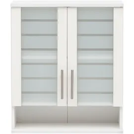 Schildmeyer Hängeschrank »Nikosia« Breite 60 cm, mit Glastüren, hochwertige MDF-Fronten, Metallgriffe weiß