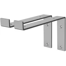 ML-Design 2 Stück Regalhalterung 25x4x14,5 cm Grau, aus Metall, 10 Zoll Regalhalterungen, Industrielle Regalwinkel, Regalträger für Wandmontage, 90grad Wandhalterung, L-Form Wandregal, mit Schrauben